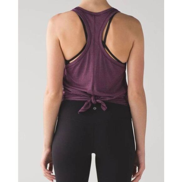 LULULEMON ATHLETICA Tie It Up Singlet In Heathered Plum Size 6 - Picture 1 of 6